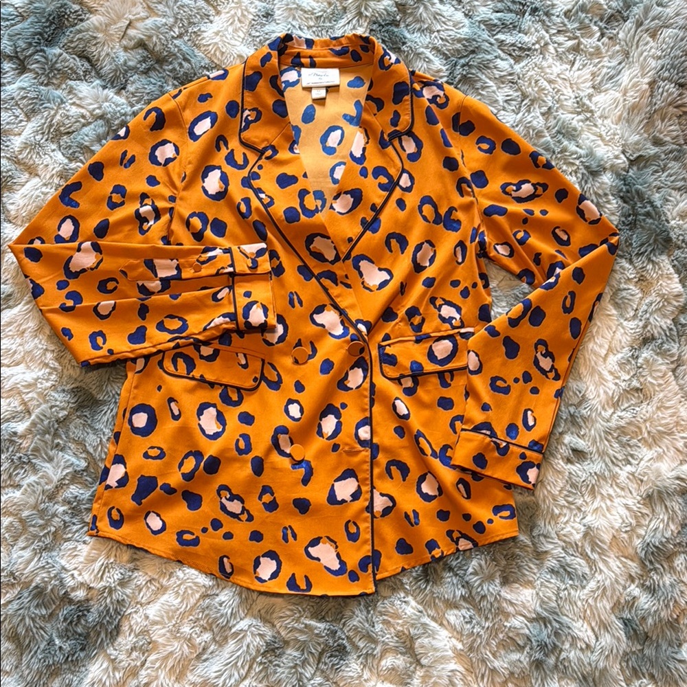 3.1 Phillip Lim for Target Orange Leopard Print Blazer-cut Top